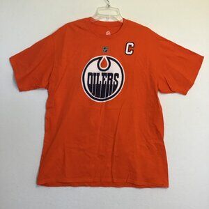 Connor McDavid Edmonton Oilers Logo Fanatics Authentic T-Shirt Size XXL